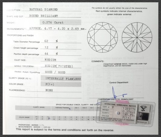 585 Gold Brillant Ohrstecker 0,549ct + IGI Zertifikat